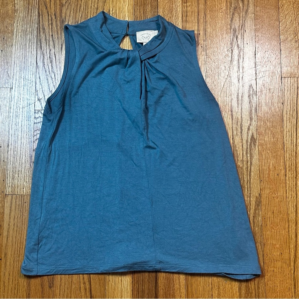 Anthropolgie Vanessa Virginia Blouse Tie Shirt Sleeveless Womens Sz XS Business